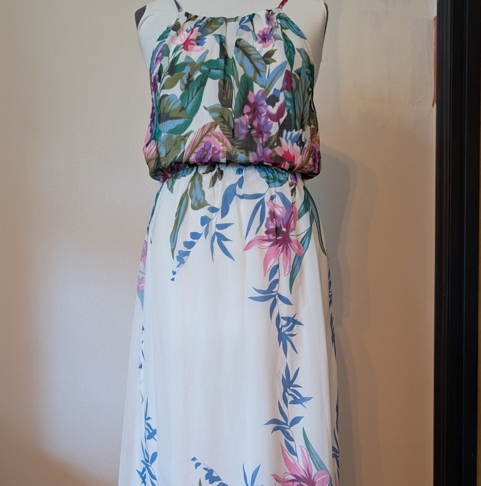 Summer Floral Maxi Dress - Size S